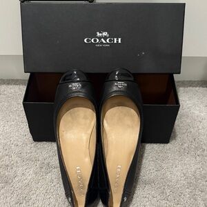Coach Black Leather Flats